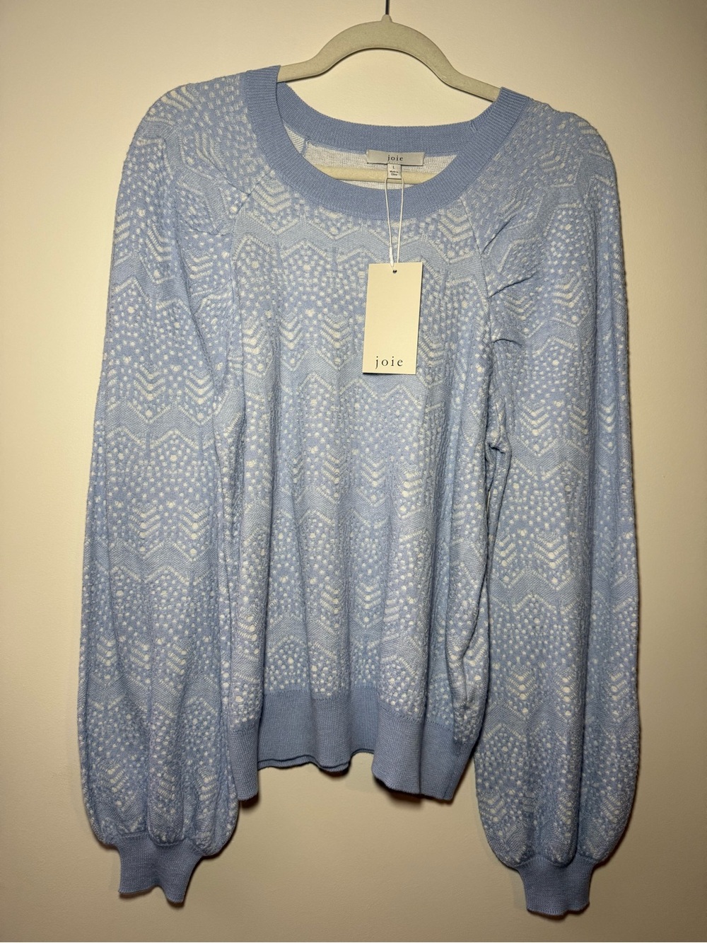 Joie Dulcia Sweater Powder Blue & White